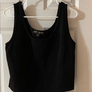 St. John Black Knit Scoop Neck Tank Size L